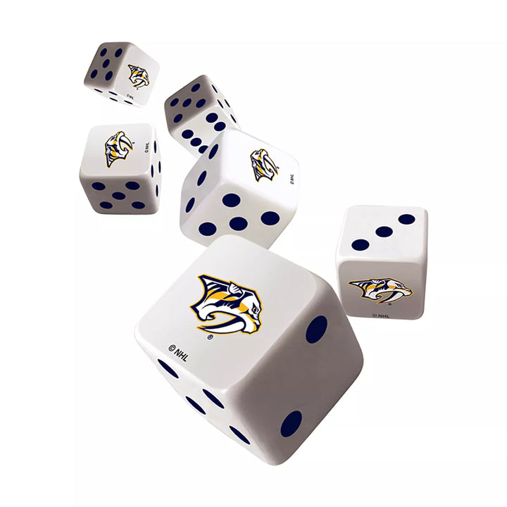 Masterpieces Officially Licensed NHL Nashville Predators - 6 Piece D6 Gaming Dice Set Ages 6 and Up