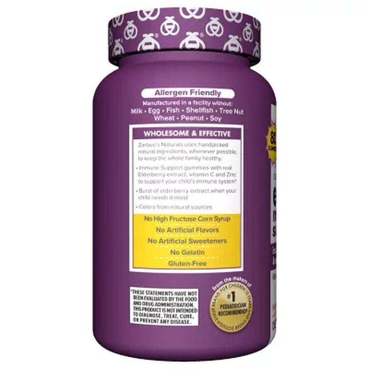 Zarbee'S Naturals Children'S Elderberry Immune Support Gummies, Natural Berry, 80 Ct.