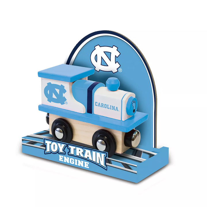 Masterpieces Officially Licensed NCAA UNC Tar Heels Wooden Toy Train Engine for Kids.