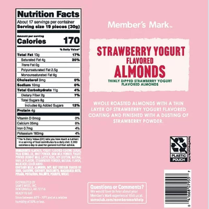 Member’S Mark Strawberry Yogurt Almonds, 17.5 Oz.