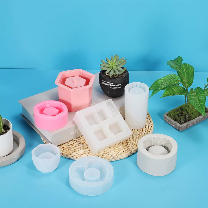 Unique Bargains DIY Hexagon Silicone Flower Pot 1 Pc