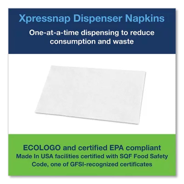 Tork Xpressnap Interfold Dispenser Napkins, 1-Ply, 13" X 8.5", White 6,000 Ct.