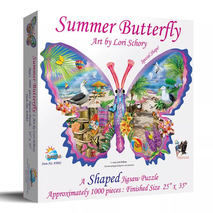 Sunsout Summer Butterfly 1000 Pc Shaped Jigsaw Puzzle 95092