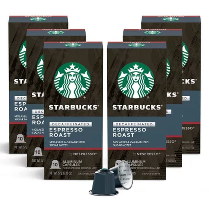 Starbucks by Nespresso Decaf Espresso Coffee Pods, Dark Roast 60 Ct.