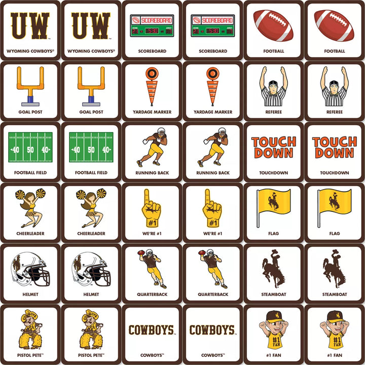 Masterpieces Officially Licensed NCAA Wyoming Cowboys Matching Game for Kids and Families.