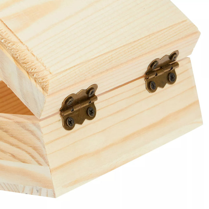 Bright Creations 6 Pack Unfinished Wooden Boxes with Hinged Lids, Pinewood Magnetic Wood Box for Crafts, 3.5 X 3.5 X 2 In