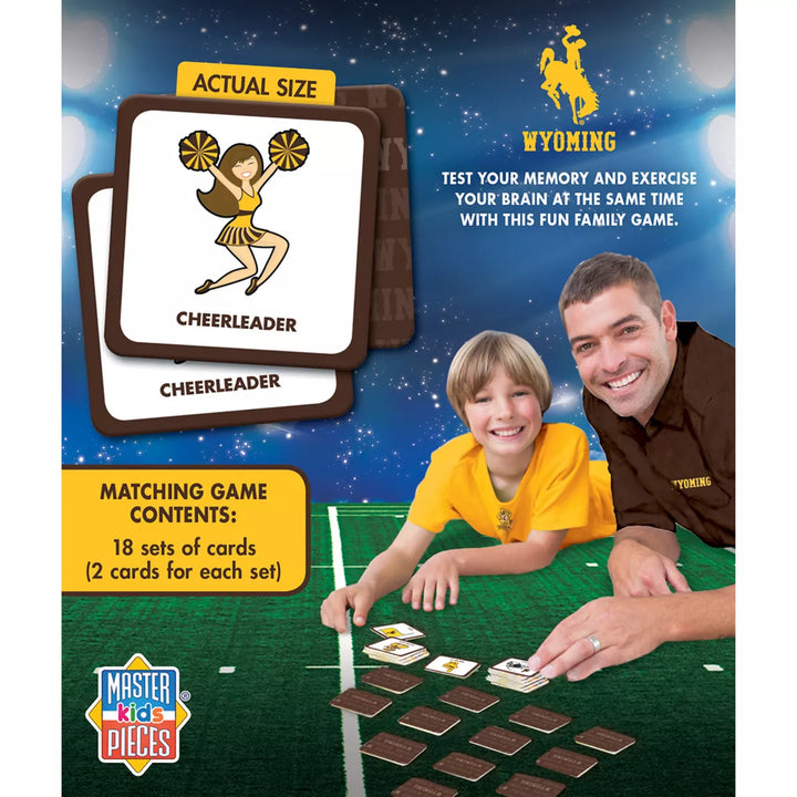 Masterpieces Officially Licensed NCAA Wyoming Cowboys Matching Game for Kids and Families.