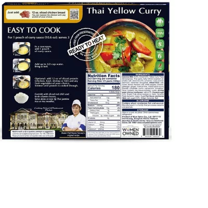 Blue Elephant Royal Thai Cuisine Yellow Curry Sauce 21.2 Oz., 2 Ct.