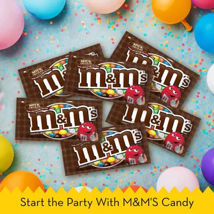 M&M'S Milk Chocolate Candy, Full Size, 1.69 Oz., 48 Pk.