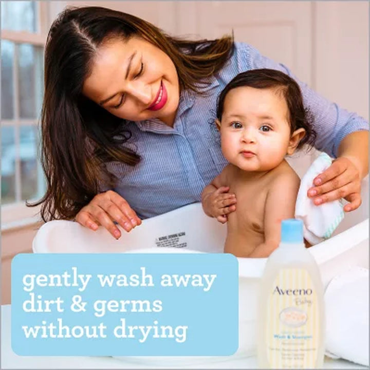 Aveeno Baby Daily Moisture Wash & Shampoo 33 Fl. Oz. and 12 Fl. Oz.