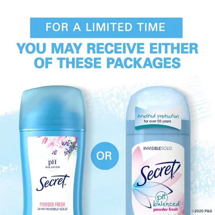 Secret Invisible Solid Antiperspirant and Deodorant, Powder Fresh, 2.1 Oz., 5 Pk.