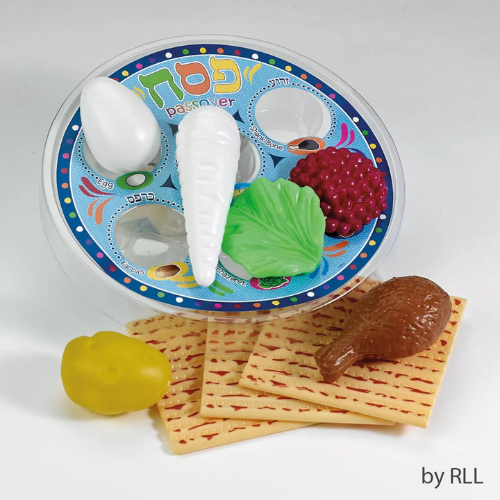 Rite Lite 10Pc Passover Deluxe Children Play Seder Set 4.25" - Blue/Beige