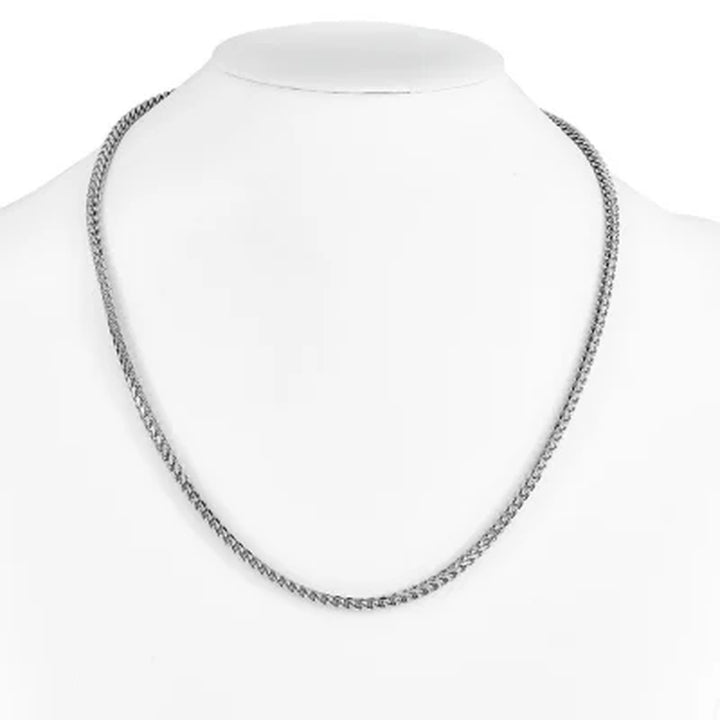 Italian Sterling Silver Diamond-Cut Franco Chain Necklace, 24"