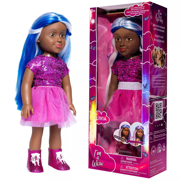 I'M a WOW Olivia the Ballerina 14" Fashion Doll with Color-Changing Hair