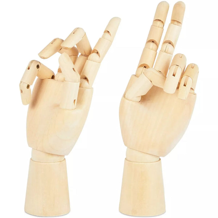 Bright Creations 2 Pack Posable Hand Model for Art, Left and Right Mannequin, 7 In