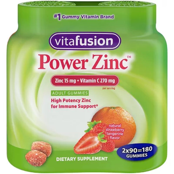 Vitafusion Power Zinc Adult Gummies, Immune Support Dietary Supplement 90 Ct., 2 Pk.