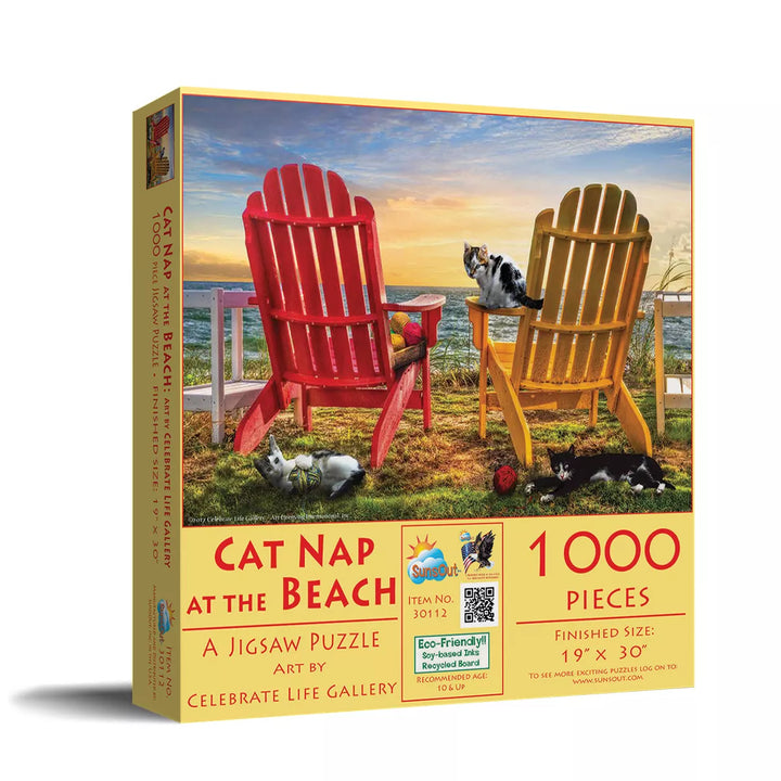 Sunsout Cat Nap at the Beach 1000 Pc Jigsaw Puzzle 30112