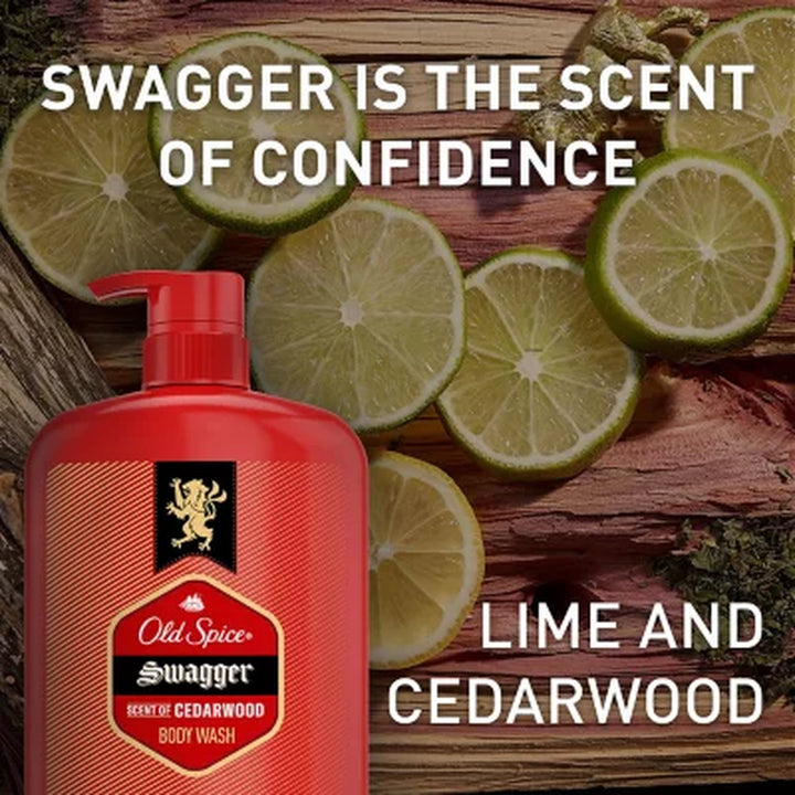 Old Spice Swagger Scent of Cedarwood Men'S Body Wash, 33.4 Fl. Oz., 2 Pk.