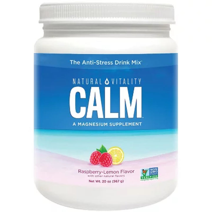 Natural Vitality Calm the Anti-Stress Dietary Supplement Powder, Raspberry Lemon 20 Oz.