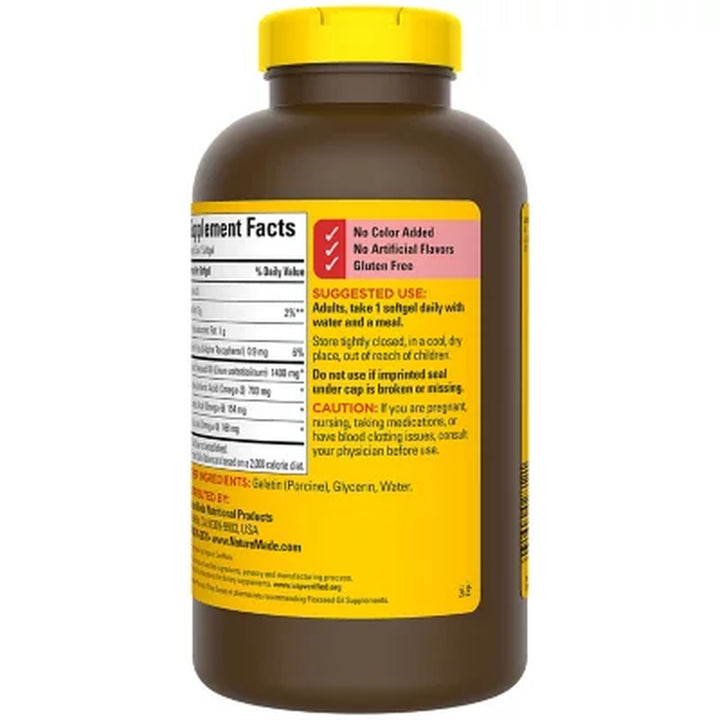 Nature Made Flaxseed Oil 1400 Mg Softgels for Heart Health 300 Ct.