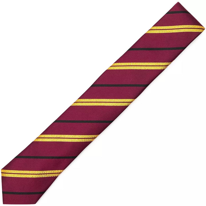 Spooky Central Maroon Red Striped Necktie with Glitter for Halloween Costumes, School Uniform