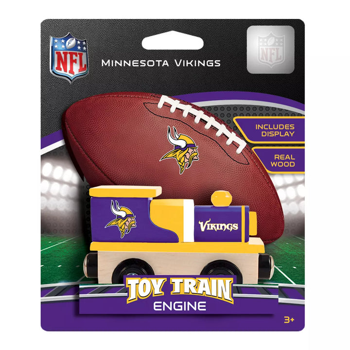 Masterpieces Officially Licensed NFL Minnesota Vikings Wooden Toy Train Engine for Kids.