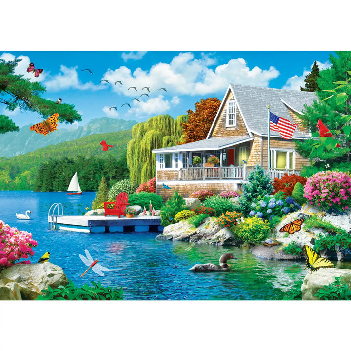 Masterpieces 3000 Piece Puzzle - Lakeside Memories - Flawed.