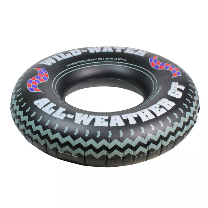 Swim Central Inflatable Wild Water Monster Tire Inner Tube - 36" - Black and White