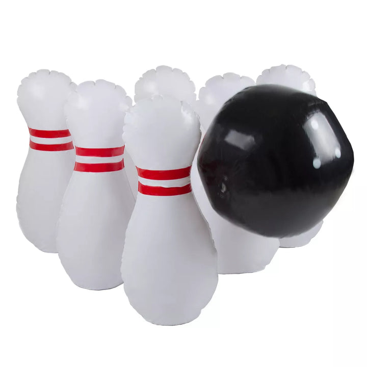 Toy Time Kids' Giant Inflatable Bowling Game Set with 6 Jumbo Pins for Indoor or Outdoor Use