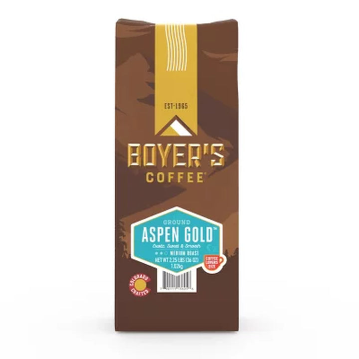 Boyer'S Coffee Medium Roast Ground Coffee, Aspen Gold 36 Oz..