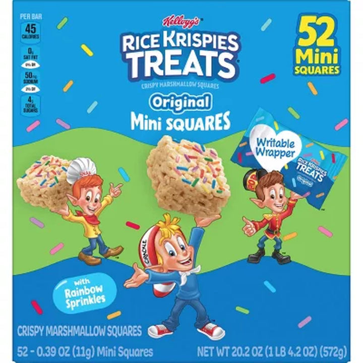 Rice Krispies Treats Minis, Rainbow Sprinkles 20.2 Oz. Box, 52 Ct.