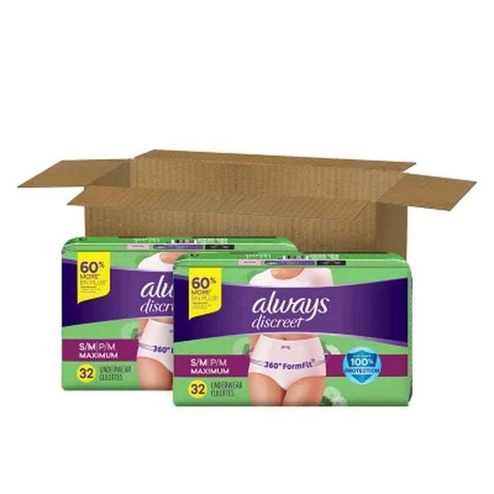 Always Discreet Incontinence Underwear for Women, Maximum - Choose Your Size