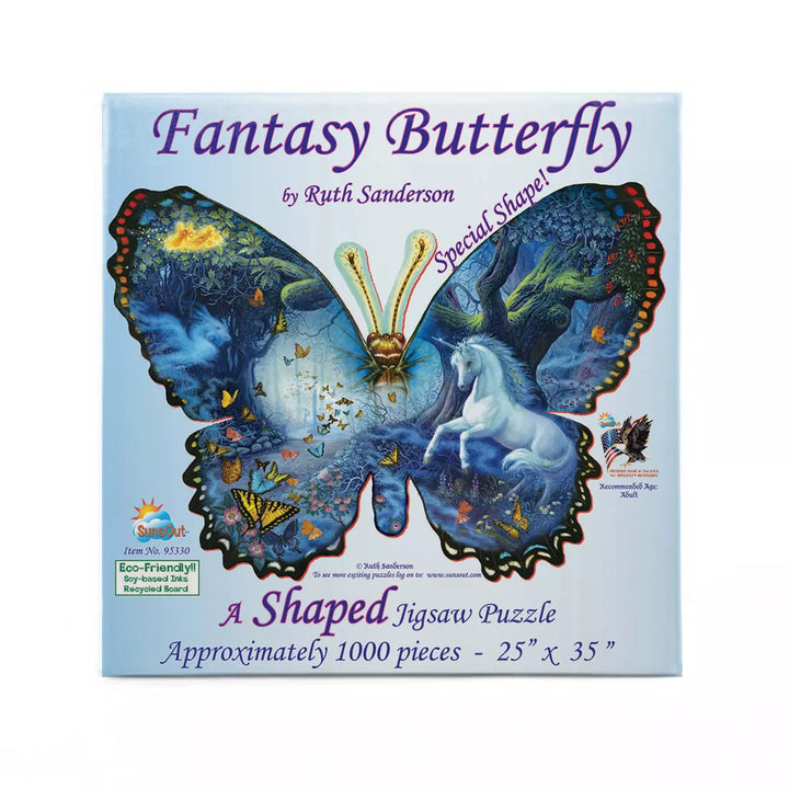 Sunsout Fantasy Butterfly 1000 Pc Special Shape Jigsaw Puzzle 95330