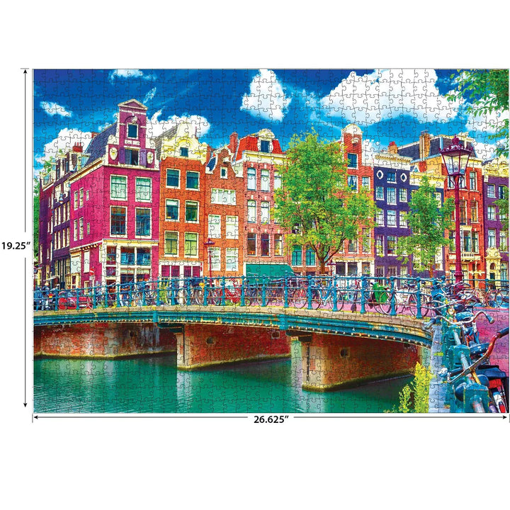 Kodak Premium - Colorful Waterfront Buildings Amsterdam - 1000 Piece Jigsaw Puzzle