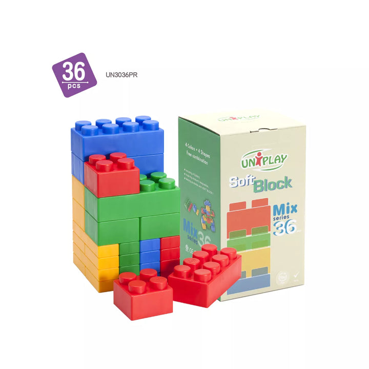 Uniplay Mix Set Soft Building Blocks for Early Learning Educational and Sensory Toy for Infants and Toddlers