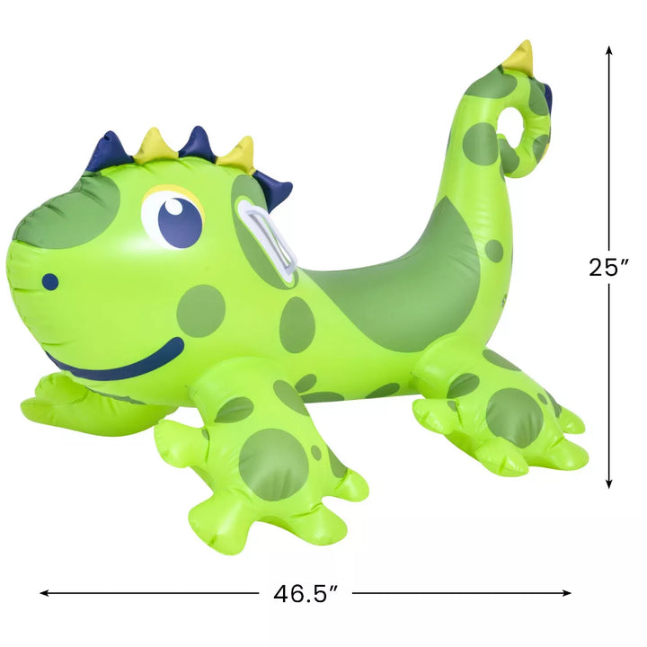 Pool Central Inflatable Spotted Dinosaur Ride-On Pool Float - 46.5" - Green