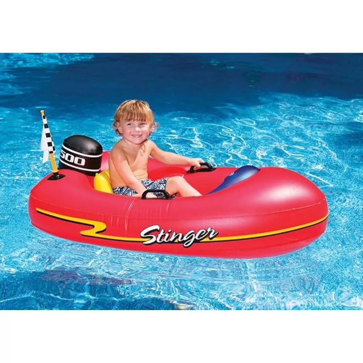 Swim Central Inflatable Stinger Speedboat Swimming Pool Raft - 48" - Black and Red