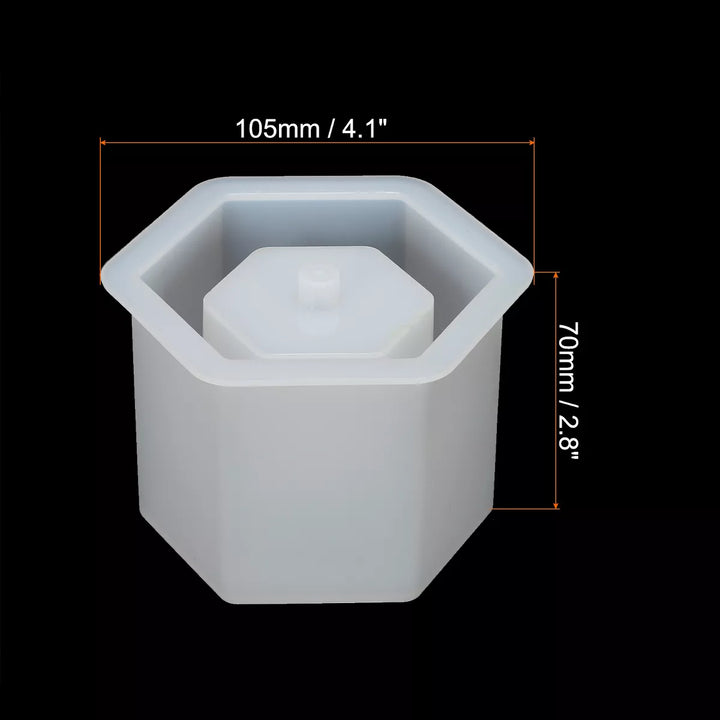 Unique Bargains DIY Hexagon Silicone Flower Pot 1 Pc