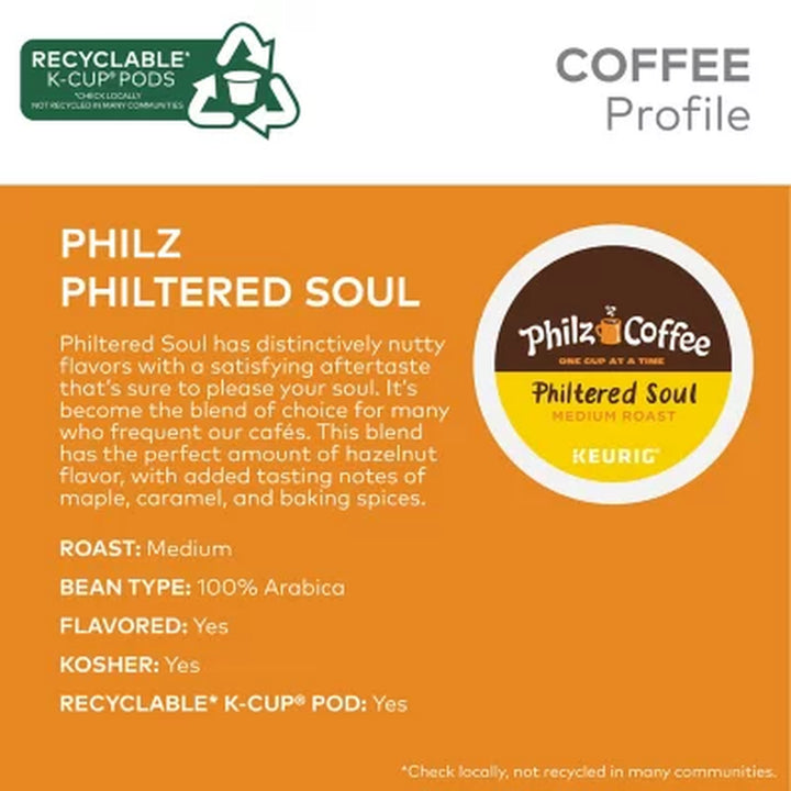 Philz Coffee Philtered Soul and Tesora Medium Roast K-Cup Pods, Variety Pack, 50 Ct.