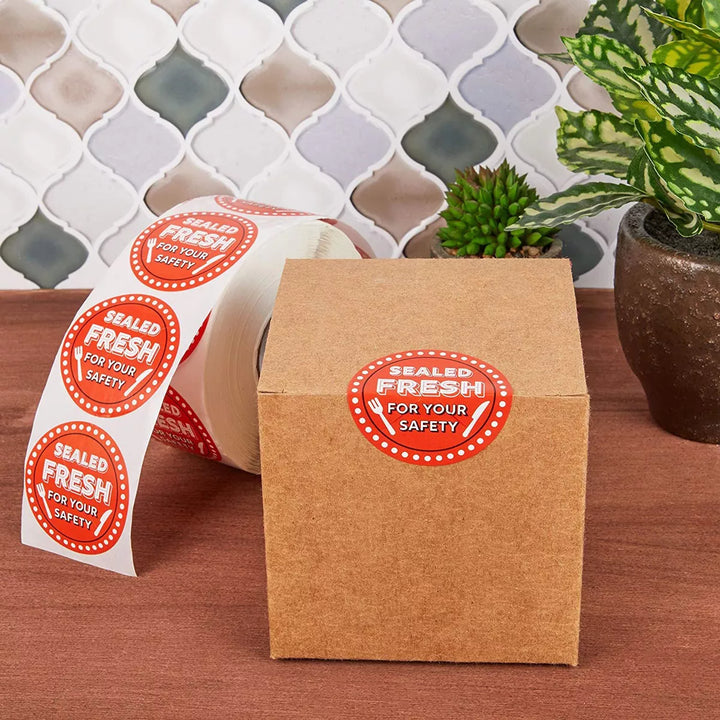 Stockroom plus 1000 Pieces Tamper Evident Labels for Food Delivery, Sealed Fresh for Your Safety Stickers, 2 In