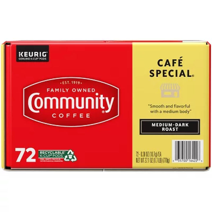 Community Coffee Café Special Medium-Dark Roast Single Serve 72 Ct.