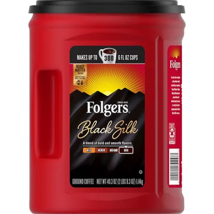 Folgers Dark Roast Ground Coffee, Black Silk 40.3 Oz.