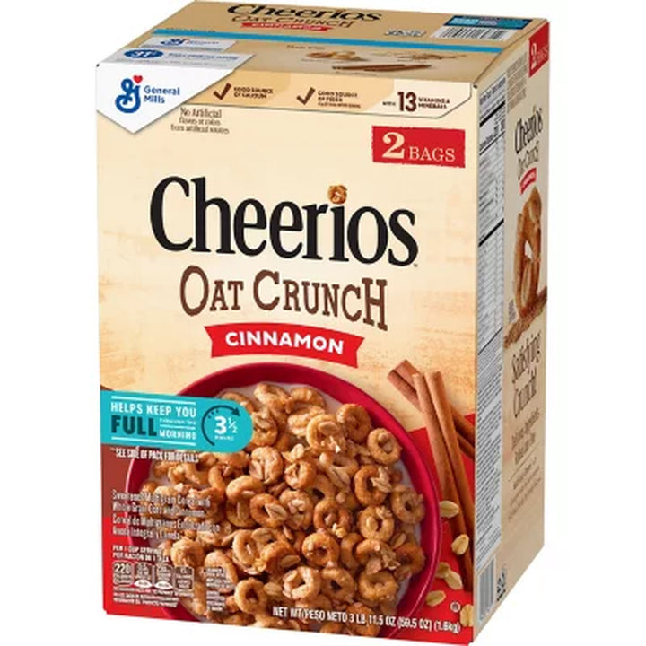 Cheerios Oat Crunch Cereal, Cinnamon, 59.5Oz.