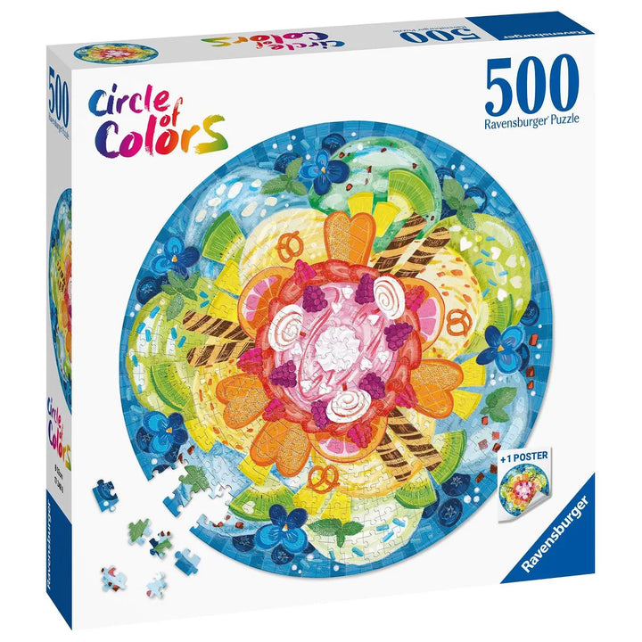 Ravensburger Circle of Colors: Ice Cream round Jigsaw Puzzle - 500Pc