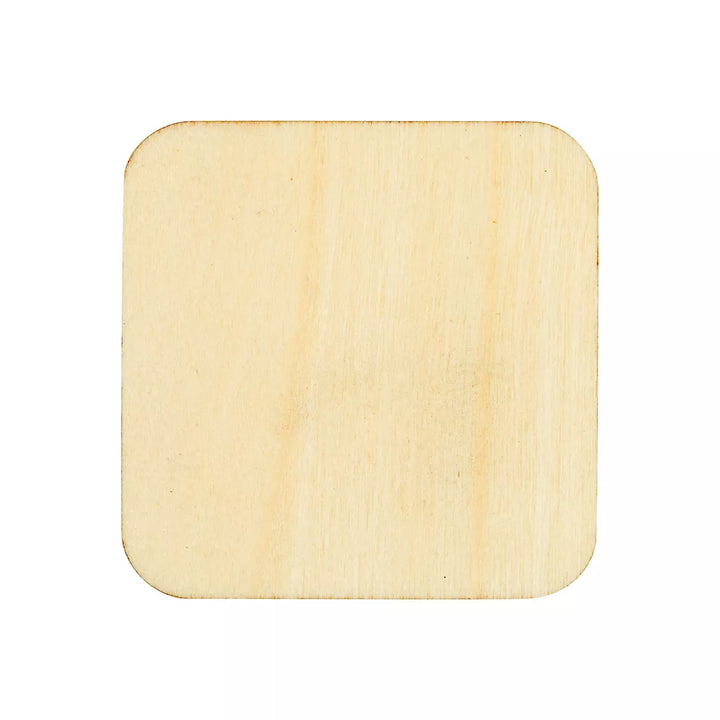 Bright Creations 60 Pack 2X2 Wood Squares for Crafts, Unfinished Wood Cutouts with Rounded Corners (2.5 Mm)