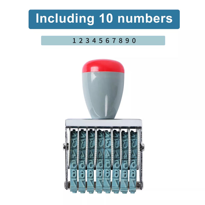 Unique Bargains Rubber 8 Digit Changeable Number Stamp 1 Pc