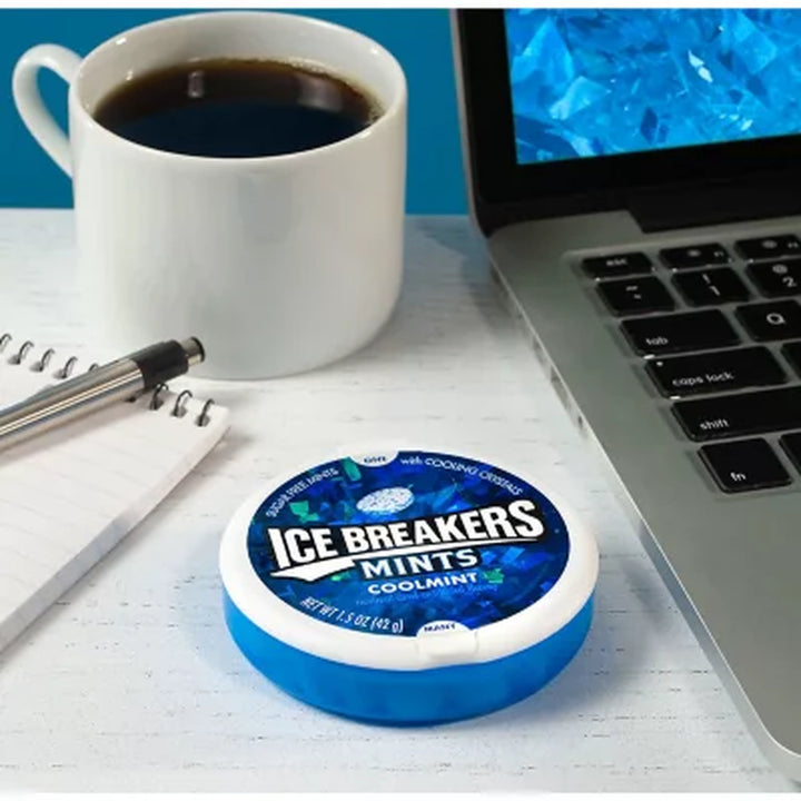 ICE BREAKERS Coolmint Sugar Free Breath Mints, 1.5 Oz., 8 Pk.