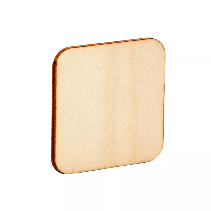 Bright Creations 60 Pack 2X2 Wood Squares for Crafts, Unfinished Wood Cutouts with Rounded Corners (2.5 Mm)