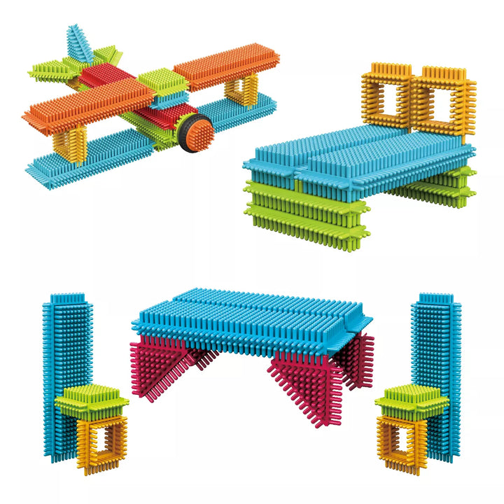 Contixo STEM Building Toys, ST6 100 Pcs Bristle Shape 3D Tiles Set Construction Learning Stacking Educational Blocks, Creativity beyond Imagination