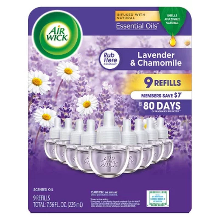 Air Wick Scented Oil Air Freshener, Lavender & Chamomile, 9 Refills